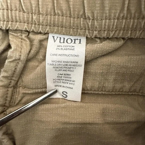 Vuori Pants Mens Small Khaki Jogger Stretch Travel Ripstop Climber Casual V412 - Picture 4 of 10